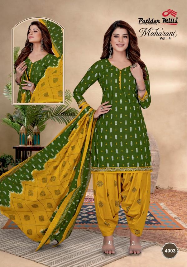 Patidar Maharani Vol-4 Cotton Designer Patiyala Dress Material